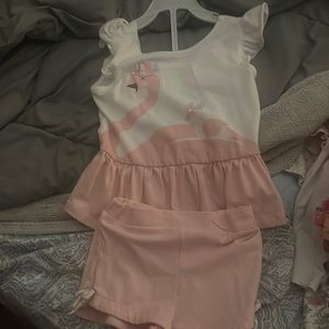 2 Pink/white  short sets